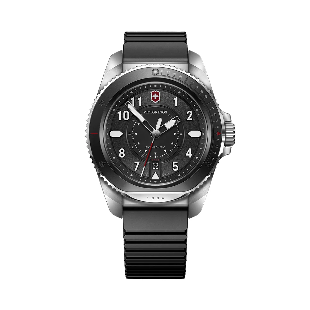Journey 1884 Quartz 43mm - Black on Leather Strap w/ Extra Rubber Strap - Image 6