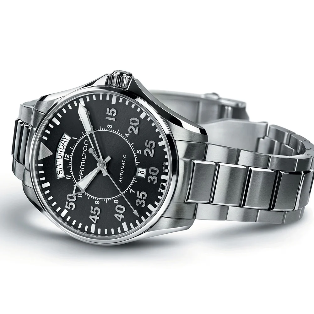 Khaki Aviation Pilot Day Date Auto 42mm - Black on Bracelet - Image 6