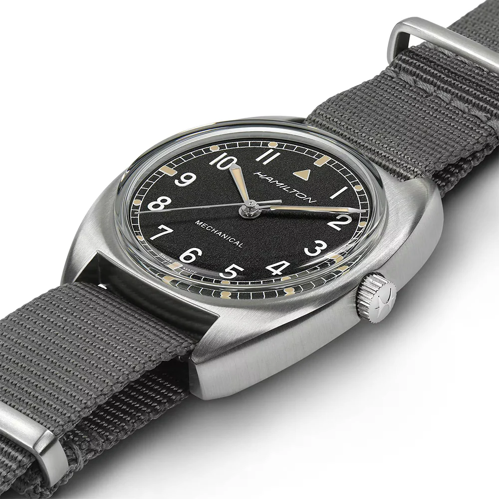 Khaki Aviation Pilot Pioneer Mechanical 33mm - Black on One-Piece Textile Strap - Image 4