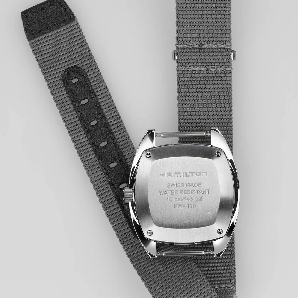 Khaki Aviation Pilot Pioneer Mechanical 33mm - Black on One-Piece Textile Strap - Image 6