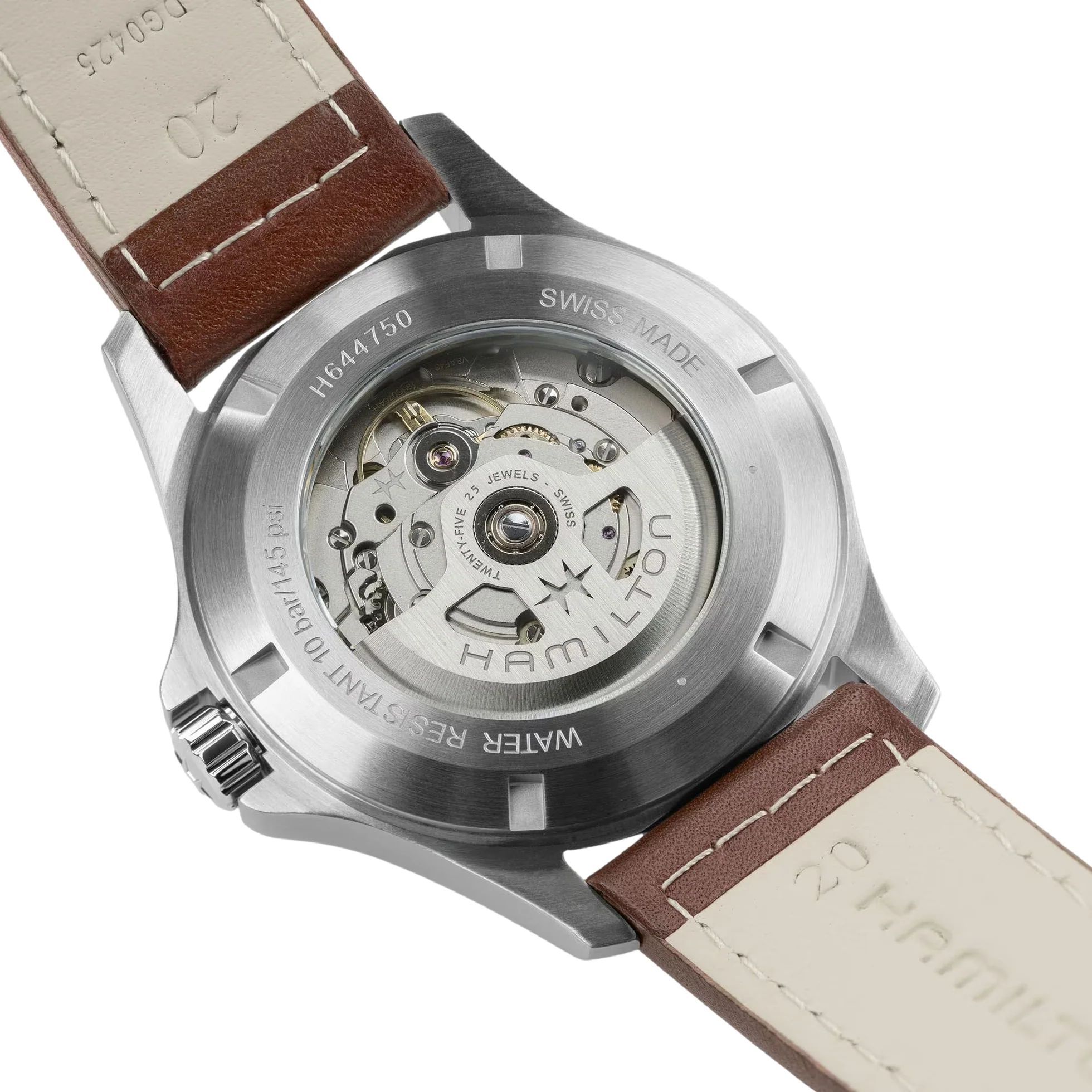 Khaki Field Auto 40mm - Black on Brown Leather Strap - Image 6