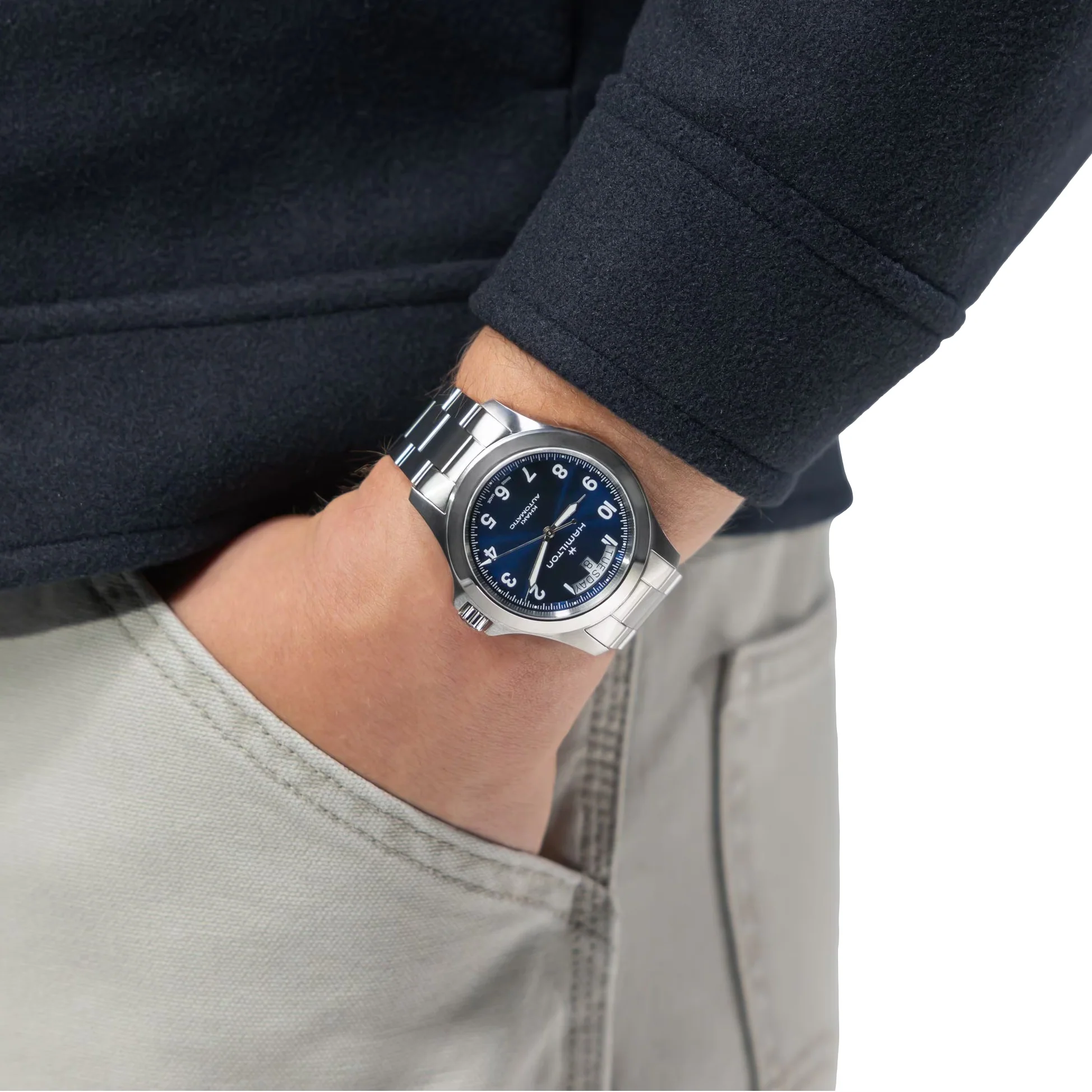Khaki Field Auto 40mm - Blue on Bracelet - Image 3