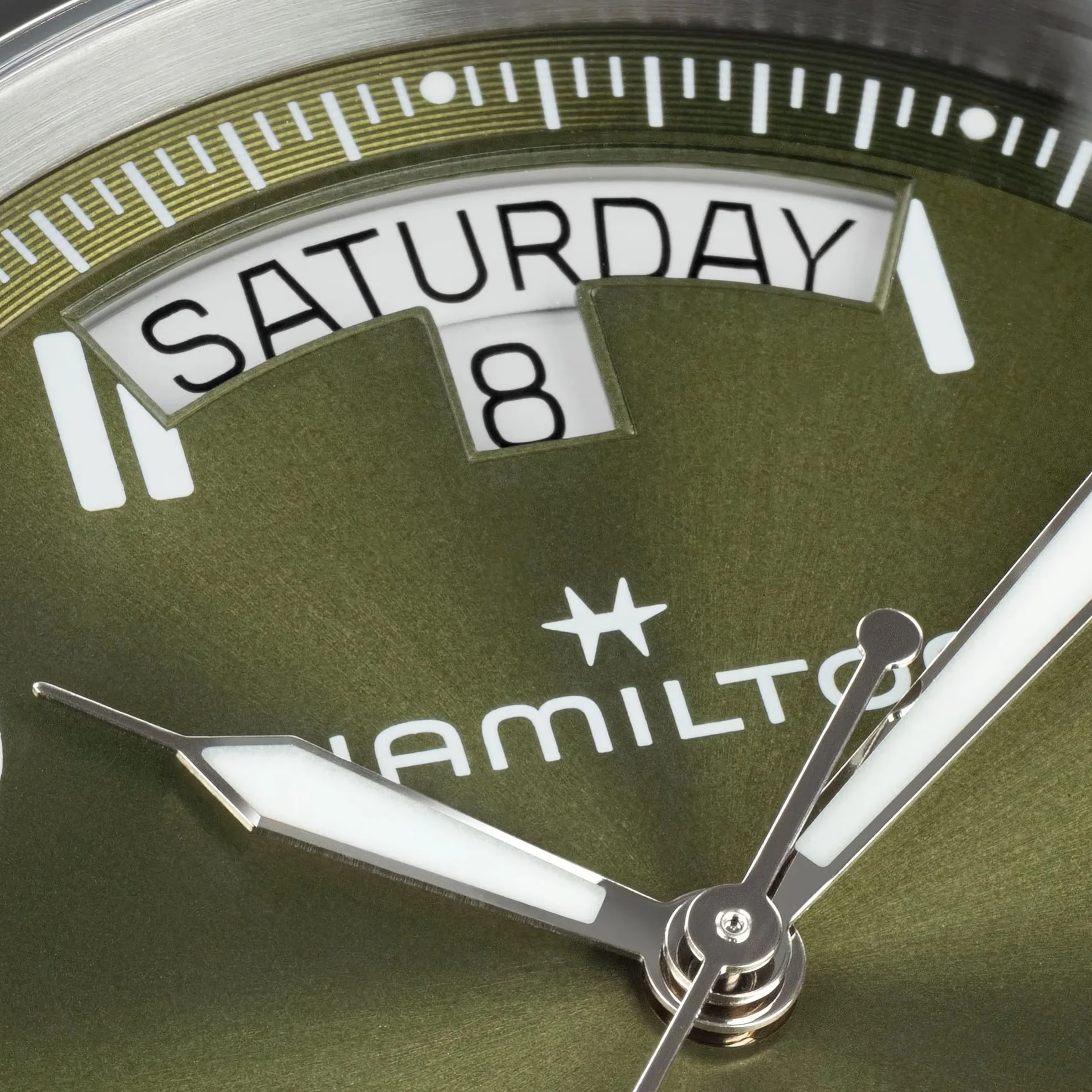 Khaki Field Auto 40mm - Green on Brown Leather Strap - Image 6