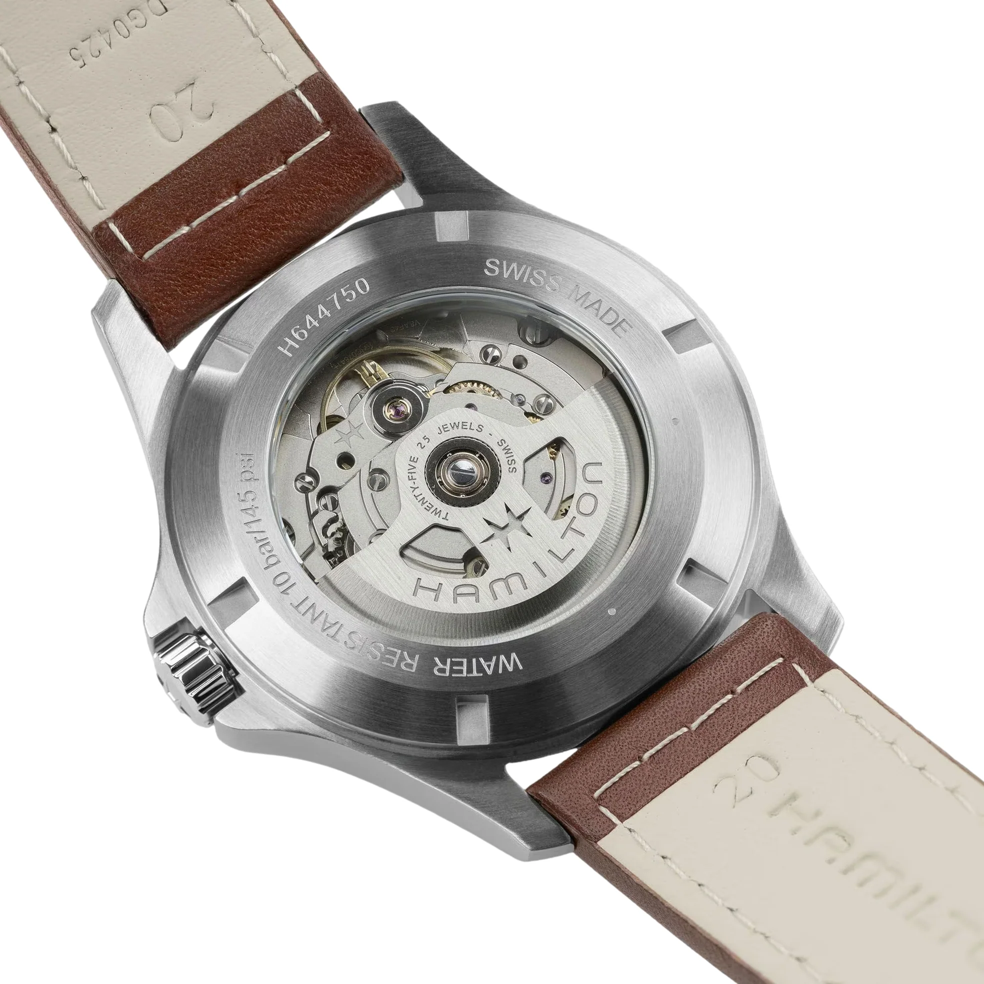 Khaki Field Auto 40mm - Green on Brown Leather Strap - Image 7