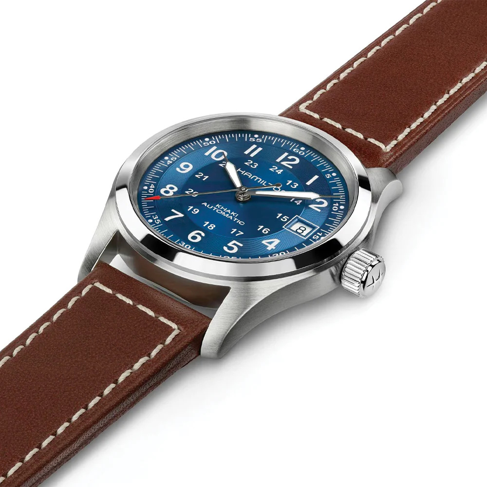 Khaki Field Auto Date 38mm - Blue on Leather Strap - Image 2