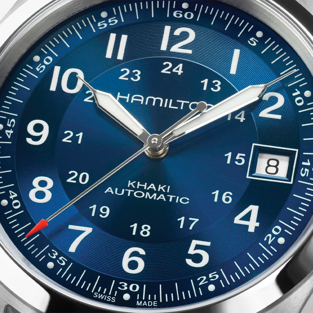 Khaki Field Auto Date 38mm - Blue on Leather Strap - Image 4