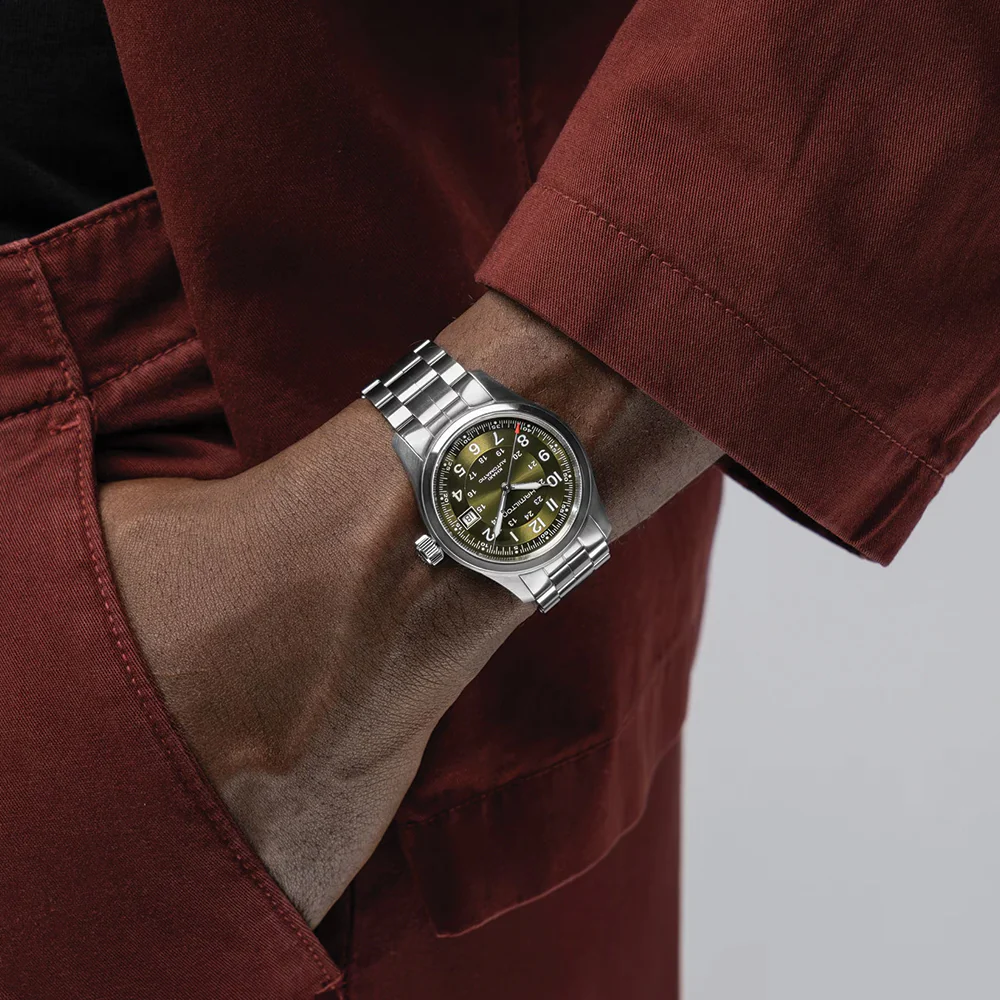 Khaki Field Auto Date 38mm - Green on Bracelet - Image 3
