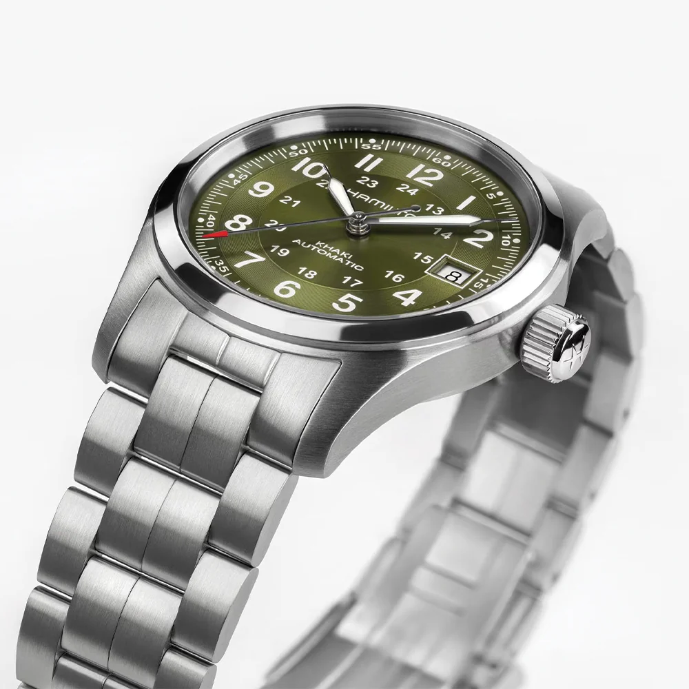 Khaki Field Auto Date 38mm - Green on Bracelet - Image 5