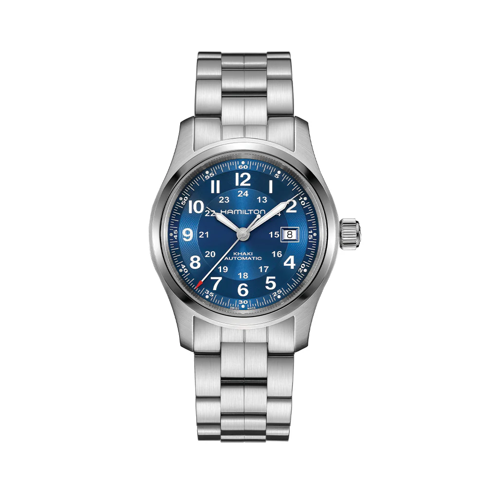 Khaki Field Auto Date 42mm - Blue on Bracelet