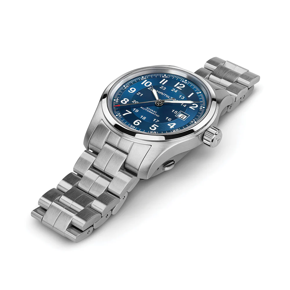 Khaki Field Auto Date 42mm - Blue on Bracelet - Image 2