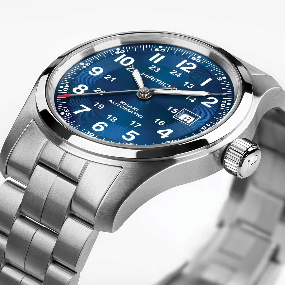 Khaki Field Auto Date 42mm - Blue on Bracelet - Image 4