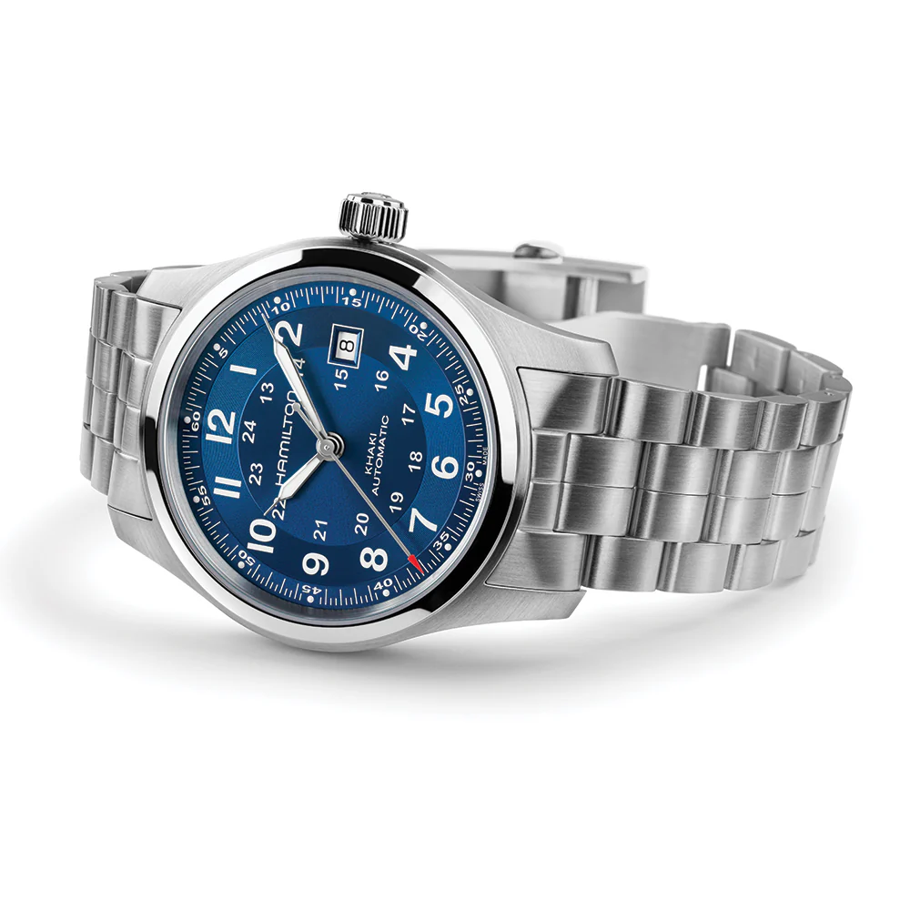 Khaki Field Auto Date 42mm - Blue on Bracelet - Image 5
