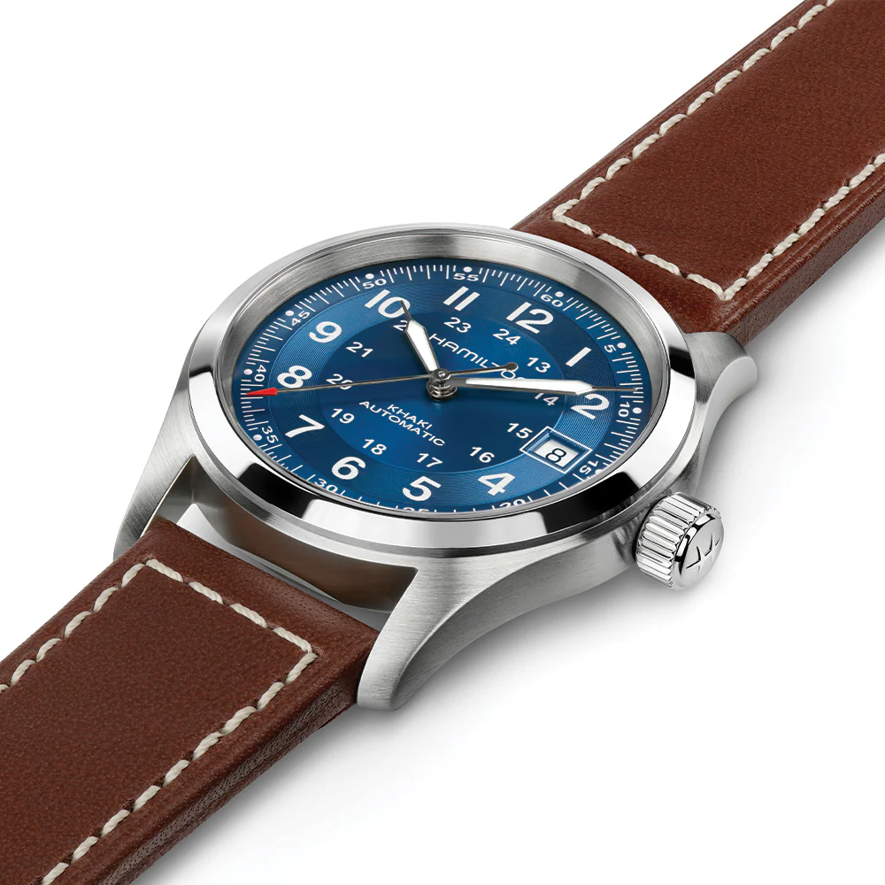 Khaki Field Auto Date 42mm - Blue on Leather Strap - Image 2