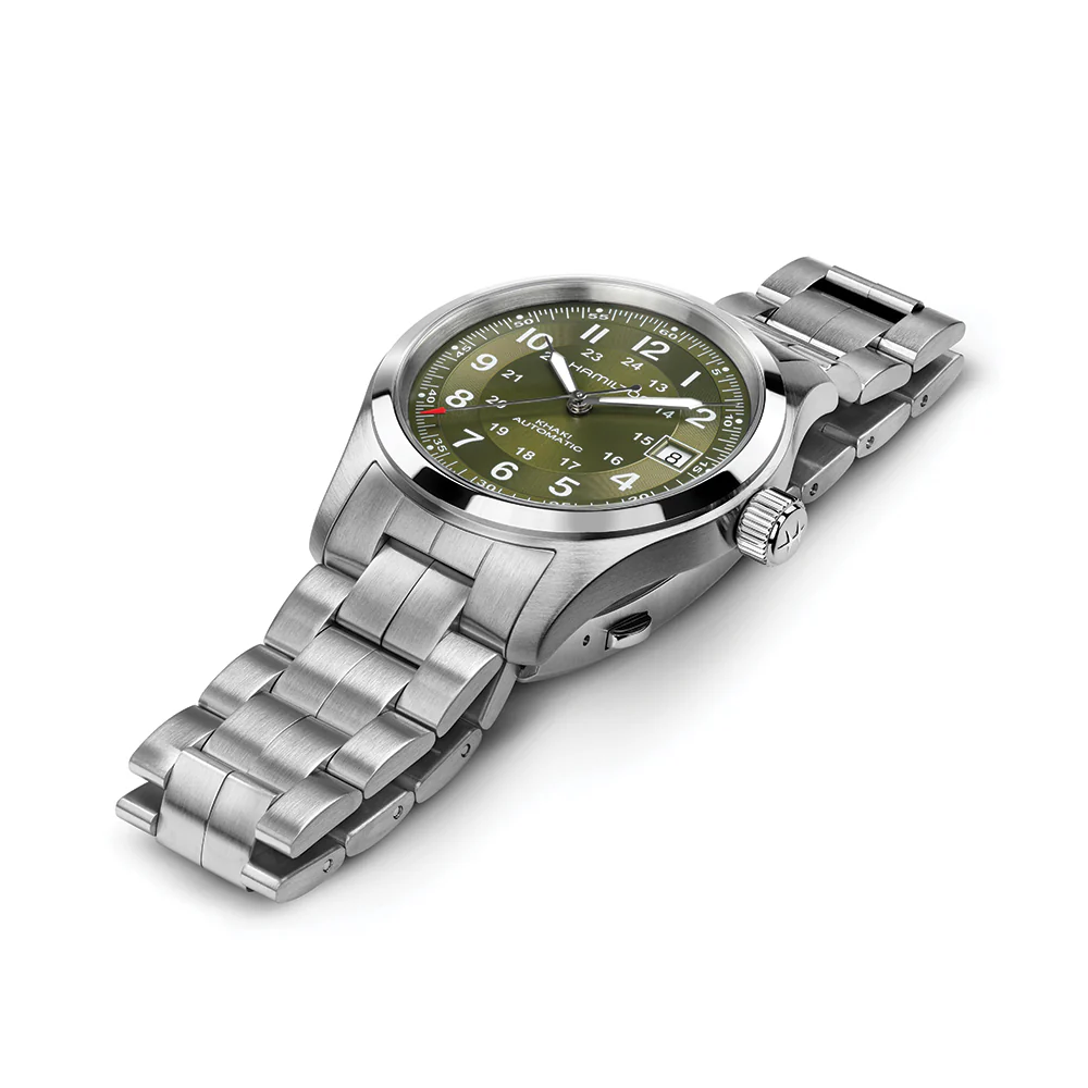 Khaki Field Auto Date 42mm - Green on Bracelet - Image 2