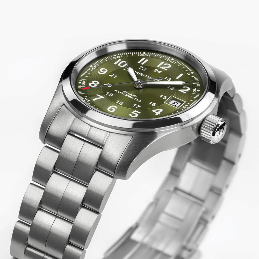 Khaki Field Auto Date 42mm - Green on Bracelet - Image 4