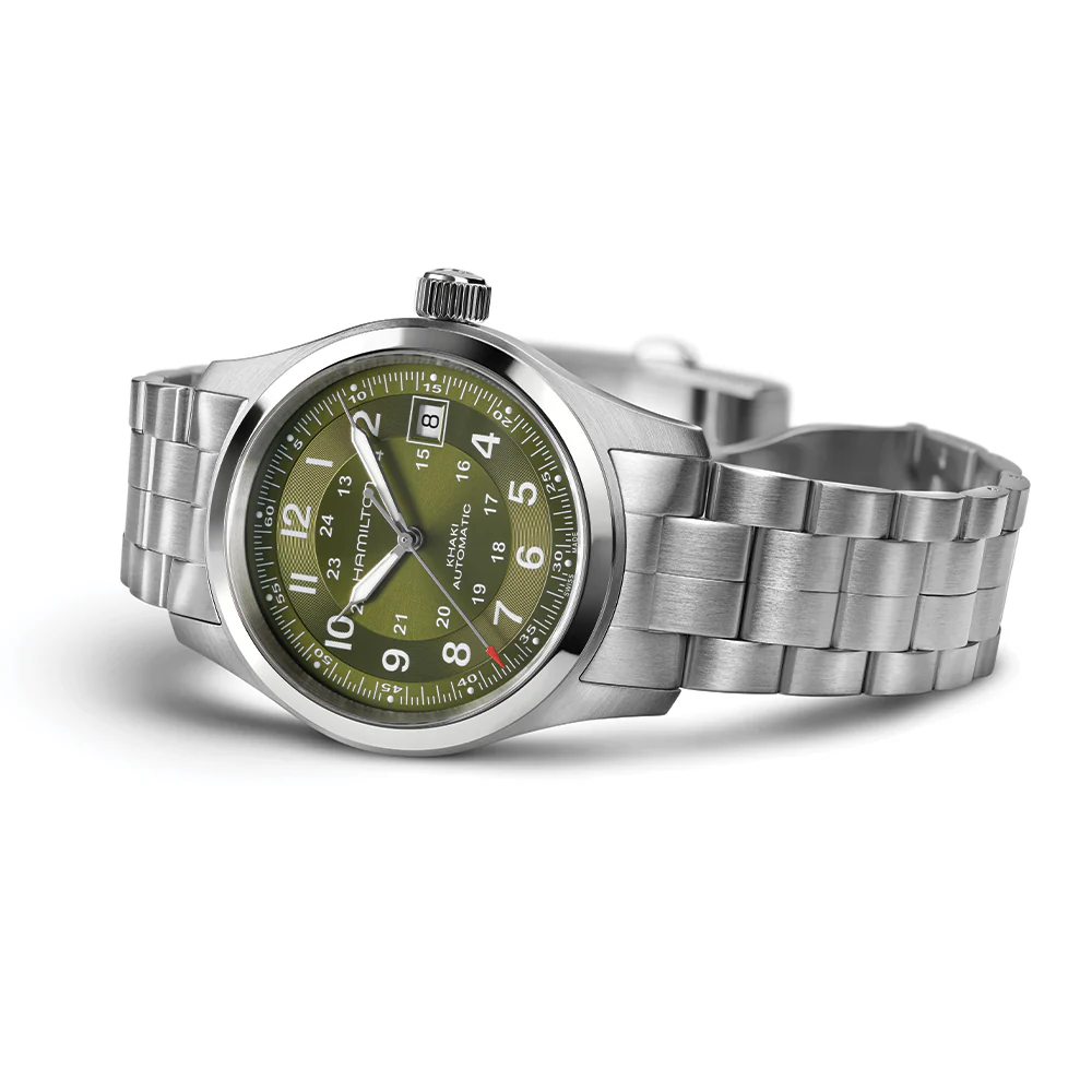 Khaki Field Auto Date 42mm - Green on Bracelet - Image 5