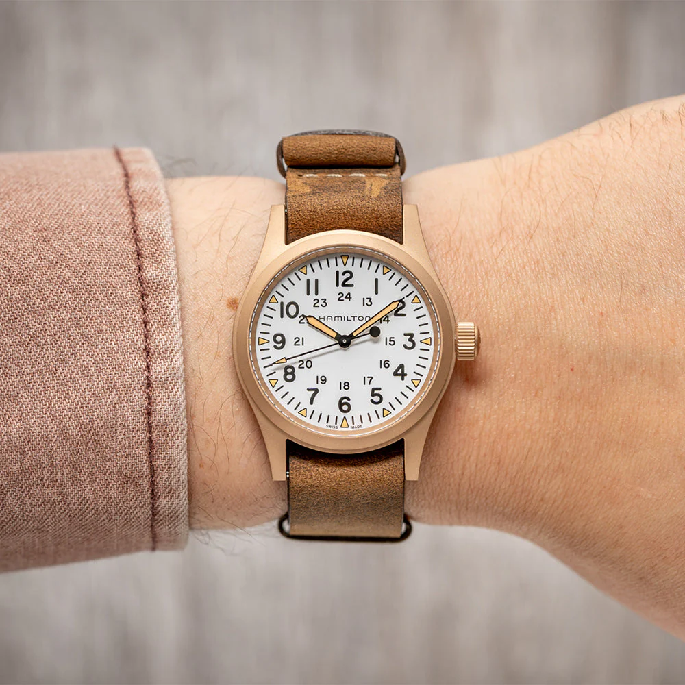Khaki Field Mechanical 38mm - Bronze on Leather Strap - Image 3