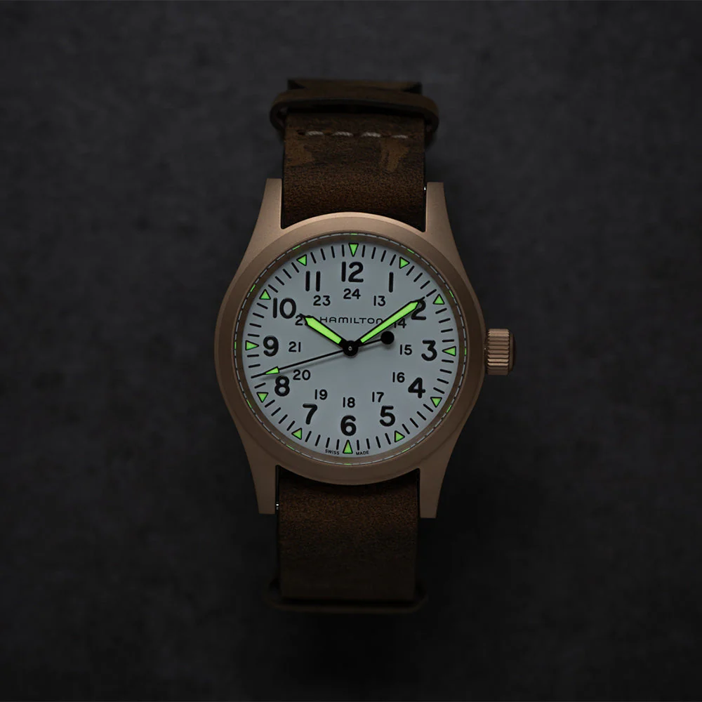 Khaki Field Mechanical 38mm - Bronze on Leather Strap - Image 4