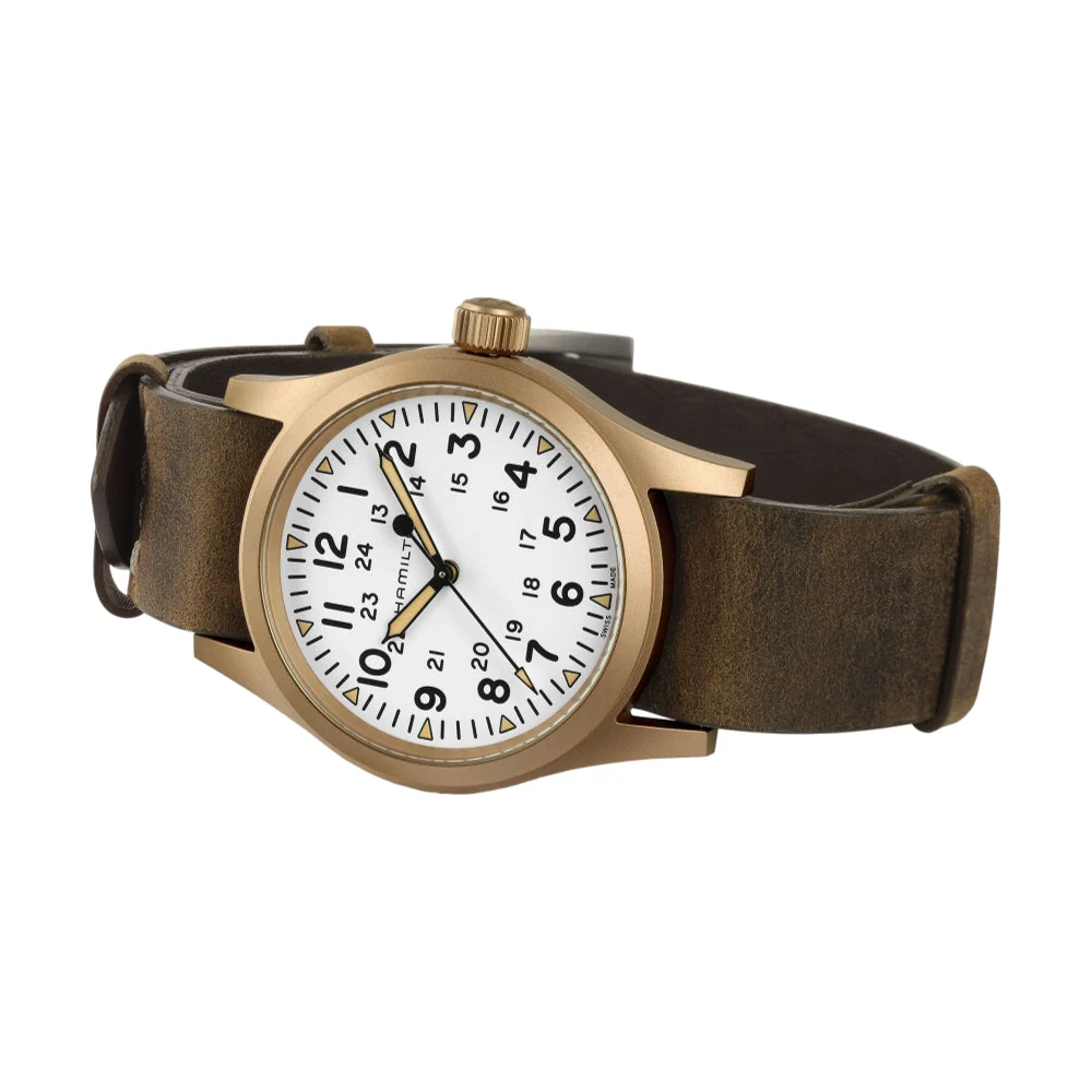 Khaki Field Mechanical 38mm - Bronze on Leather Strap - Image 5