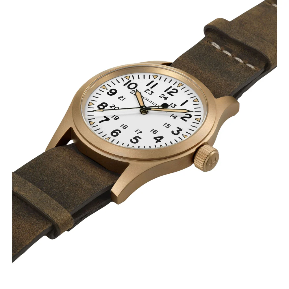 Khaki Field Mechanical 38mm - Bronze on Leather Strap - Image 6