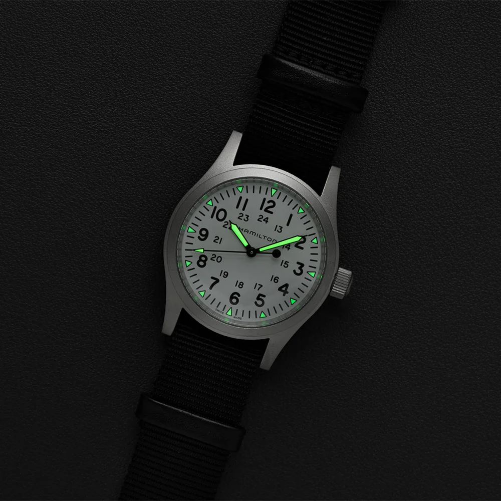 Khaki Field Mechanical 38mm - White on Textile Strap - Image 3