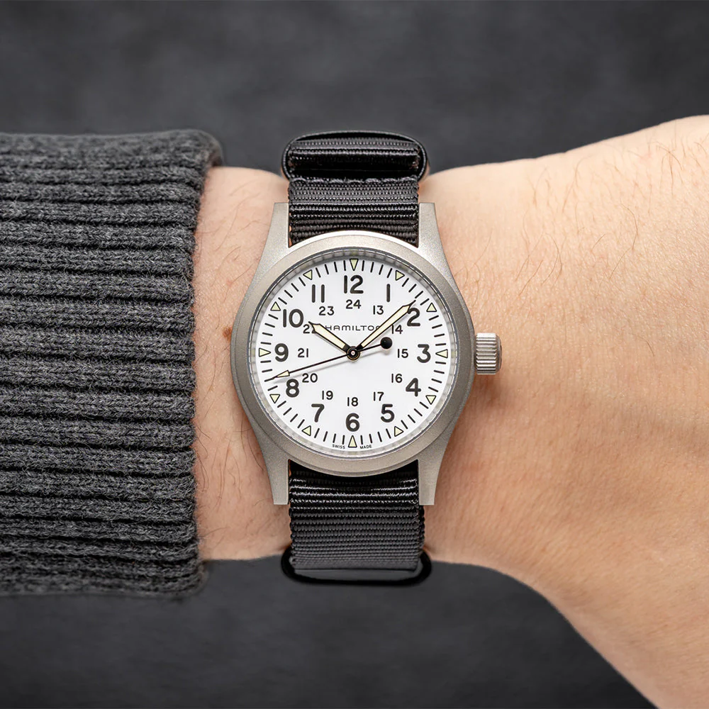 Khaki Field Mechanical 38mm - White on Textile Strap - Image 4