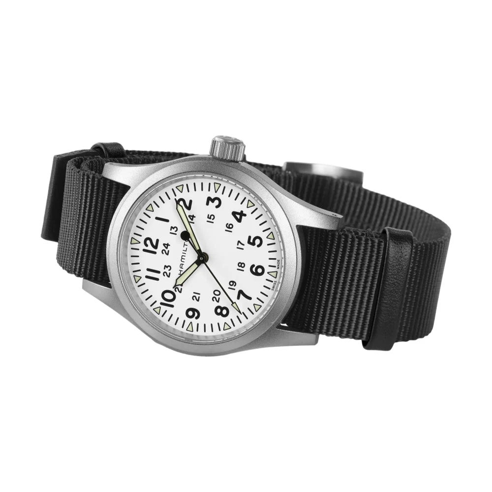 Khaki Field Mechanical 38mm - White on Textile Strap - Image 5