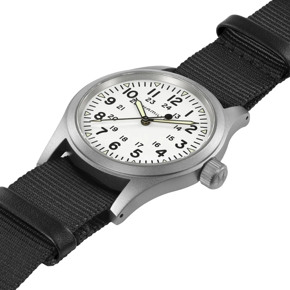 Khaki Field Mechanical 38mm - White on Textile Strap - Image 6