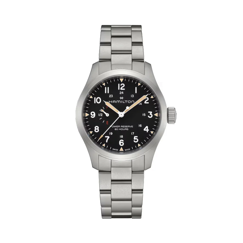 Khaki Field Mechanical Power Reserve 40mm - Black on Bracelet