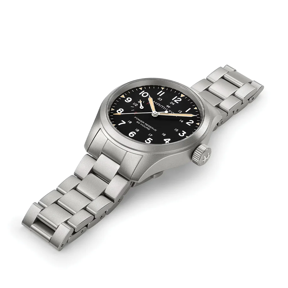 Khaki Field Mechanical Power Reserve 40mm - Black on Bracelet - Image 2