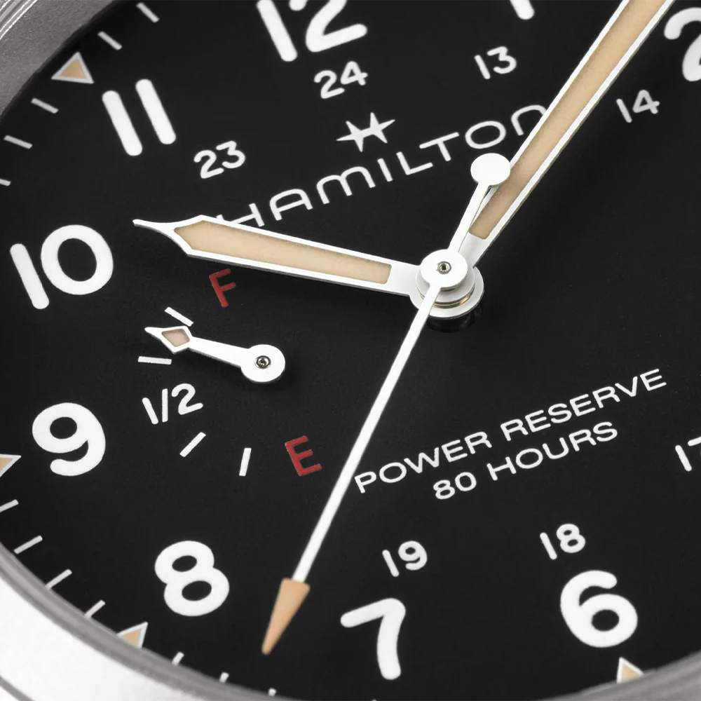 Khaki Field Mechanical Power Reserve 40mm - Black on Bracelet - Image 4