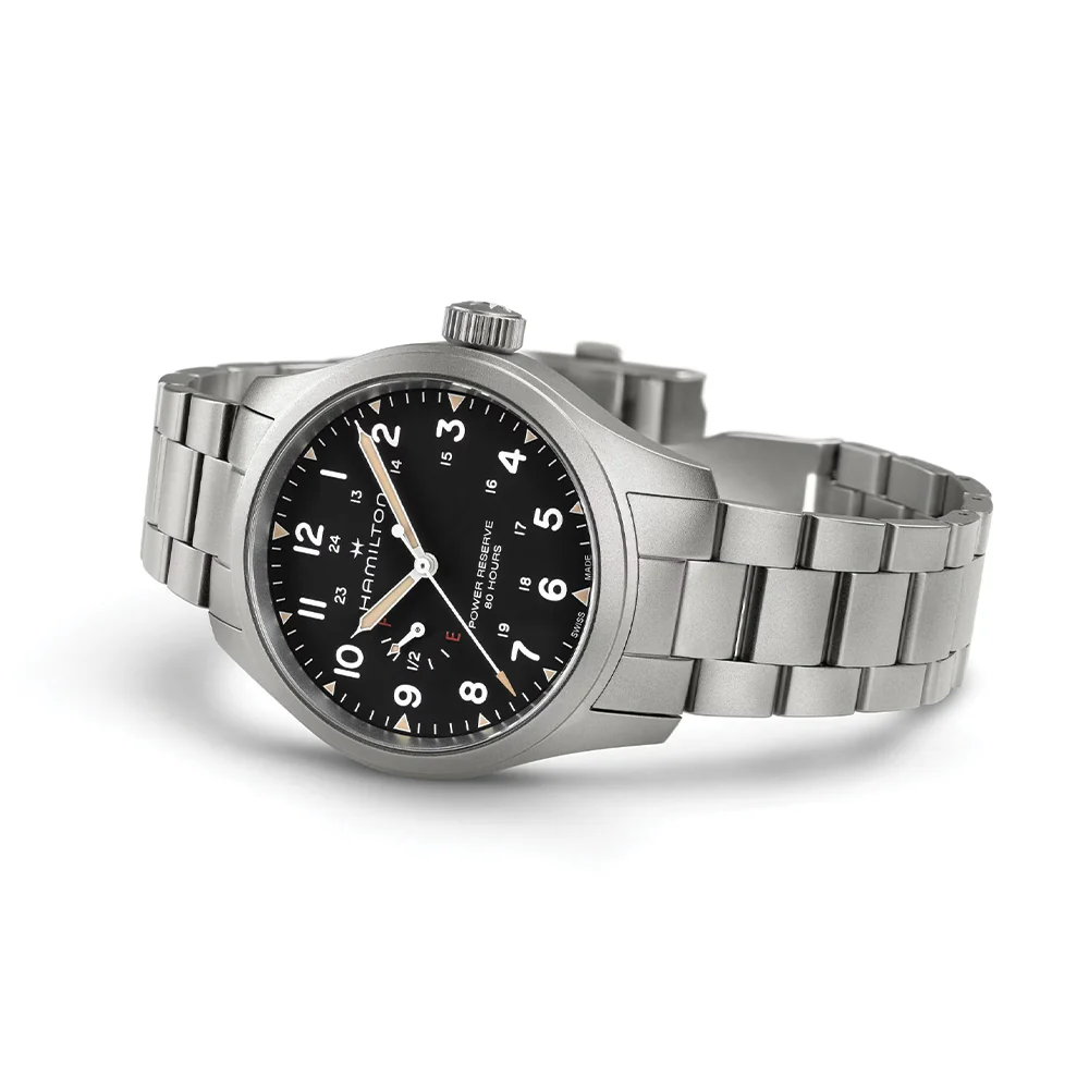 Khaki Field Mechanical Power Reserve 40mm - Black on Bracelet - Image 5