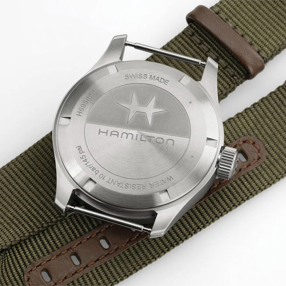 Khaki Field Mechanical Power Reserve 40mm - Black on Fabric Strap - Image 6