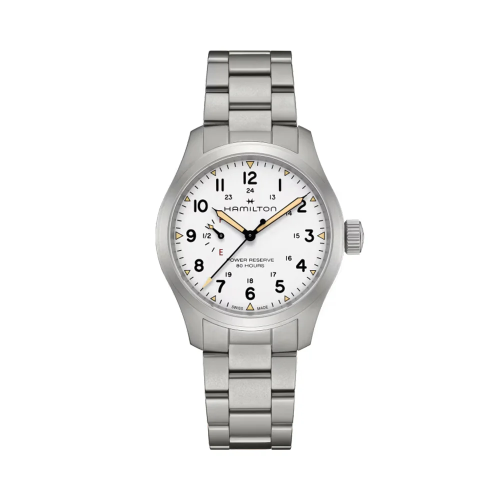 Khaki Field Mechanical Power Reserve 40mm - White on Bracelet