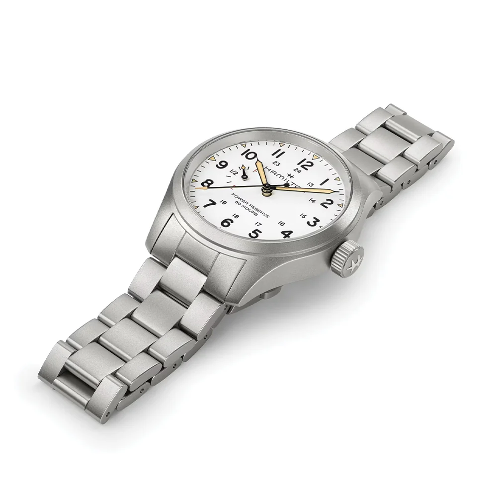 Khaki Field Mechanical Power Reserve 40mm - White on Bracelet - Image 2