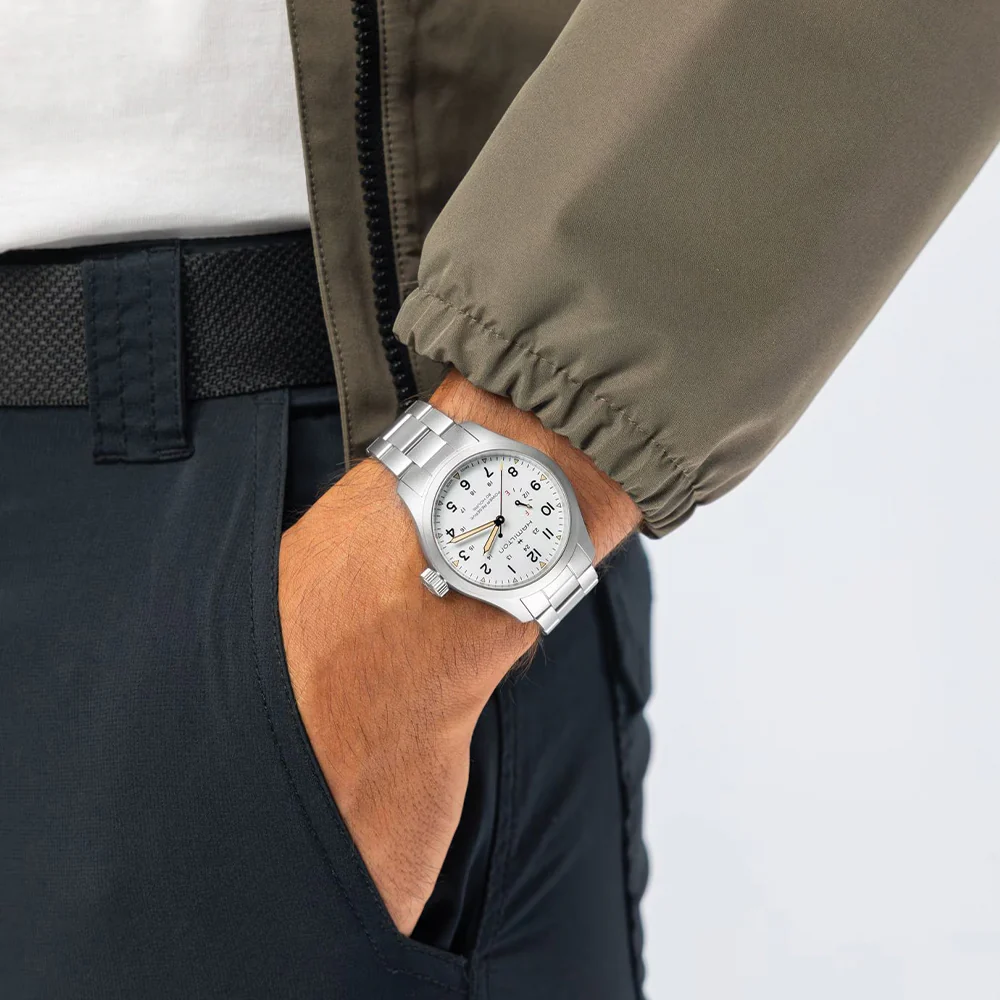 Khaki Field Mechanical Power Reserve 40mm - White on Bracelet - Image 3