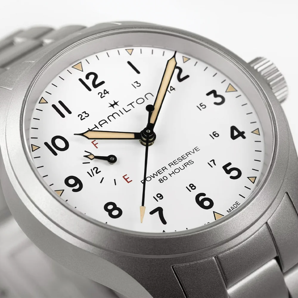 Khaki Field Mechanical Power Reserve 40mm - White on Bracelet - Image 4
