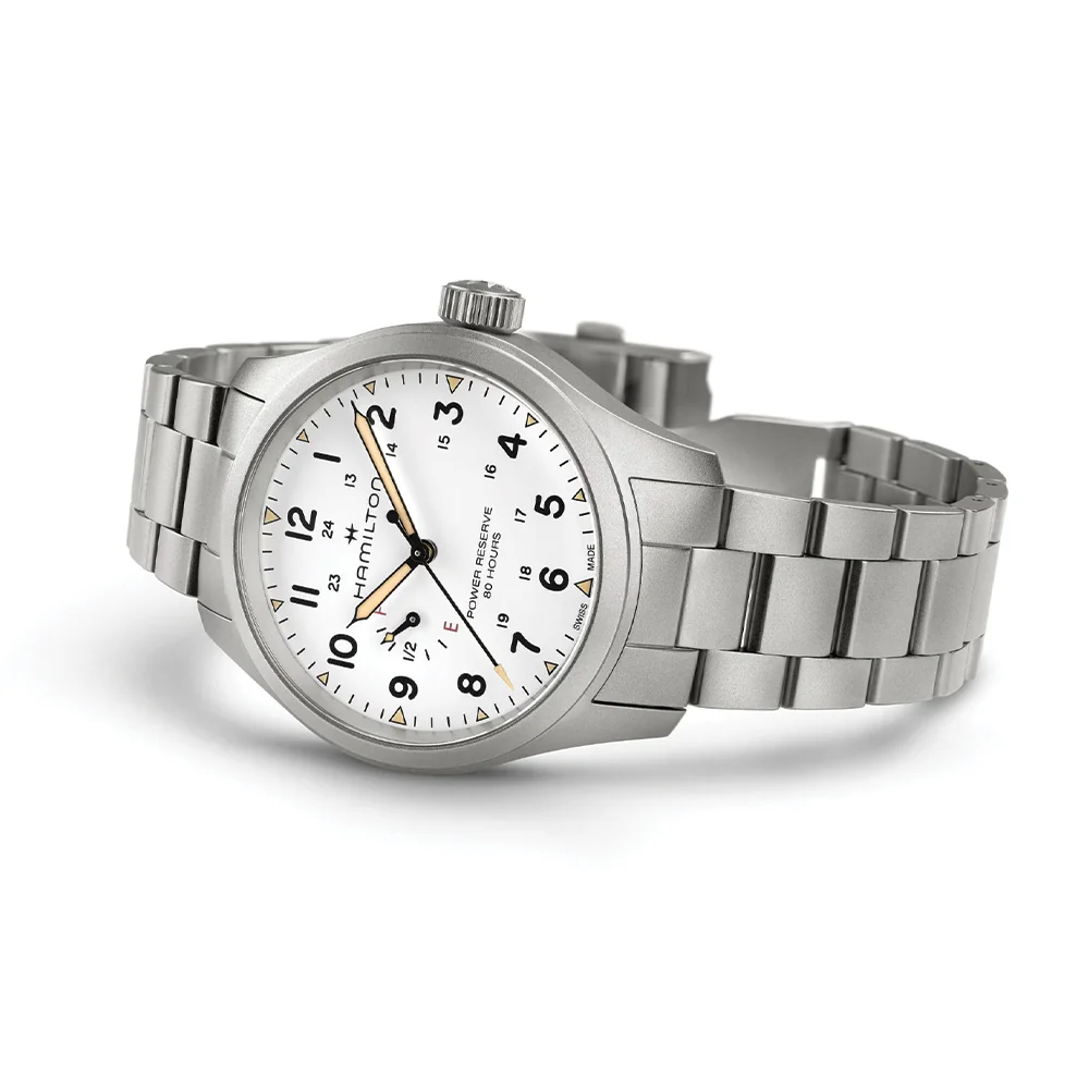 Khaki Field Mechanical Power Reserve 40mm - White on Bracelet - Image 5