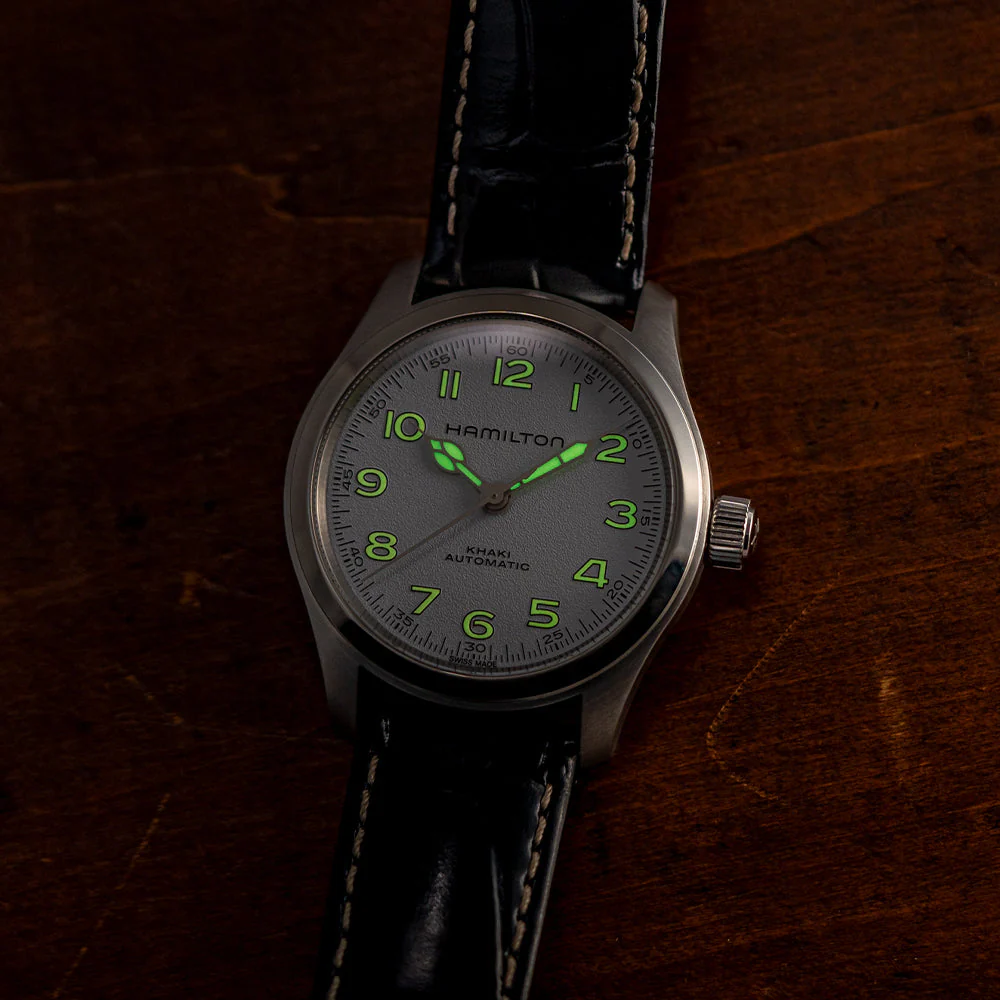 Khaki Field Murph 38mm - White on Leather Strap - Image 6