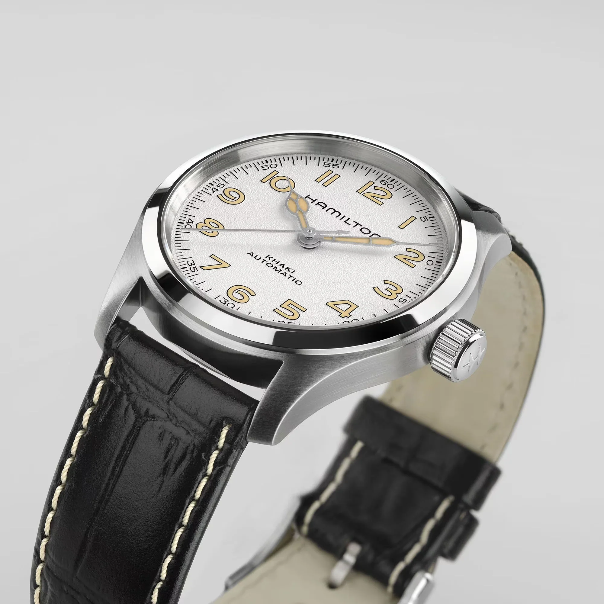 Khaki Field Murph 38mm - White on Leather Strap - Image 9