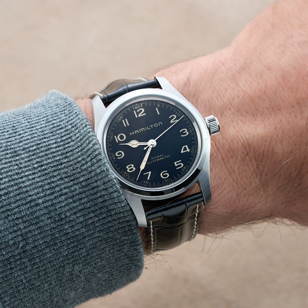 Khaki Field Murph 42mm - Black on Leather Strap with Standard Packaging - Image 3