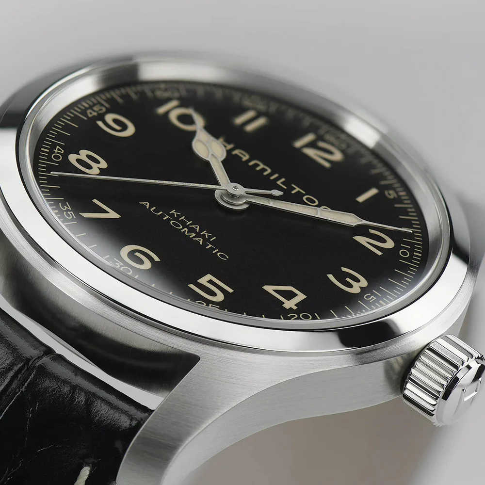 Khaki Field Murph 42mm - Black on Leather Strap with Standard Packaging - Image 4
