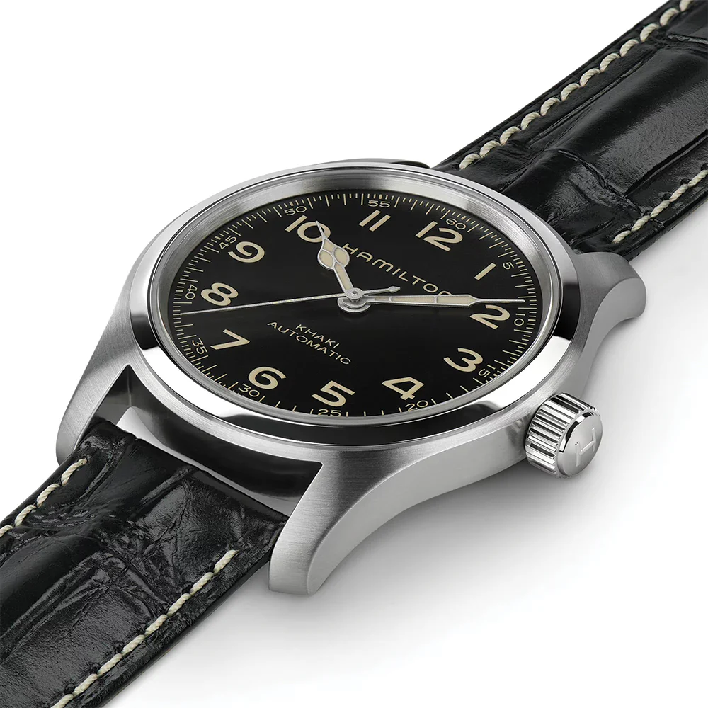Khaki Field Murph 42mm - Black on Leather Strap with Standard Packaging - Image 6