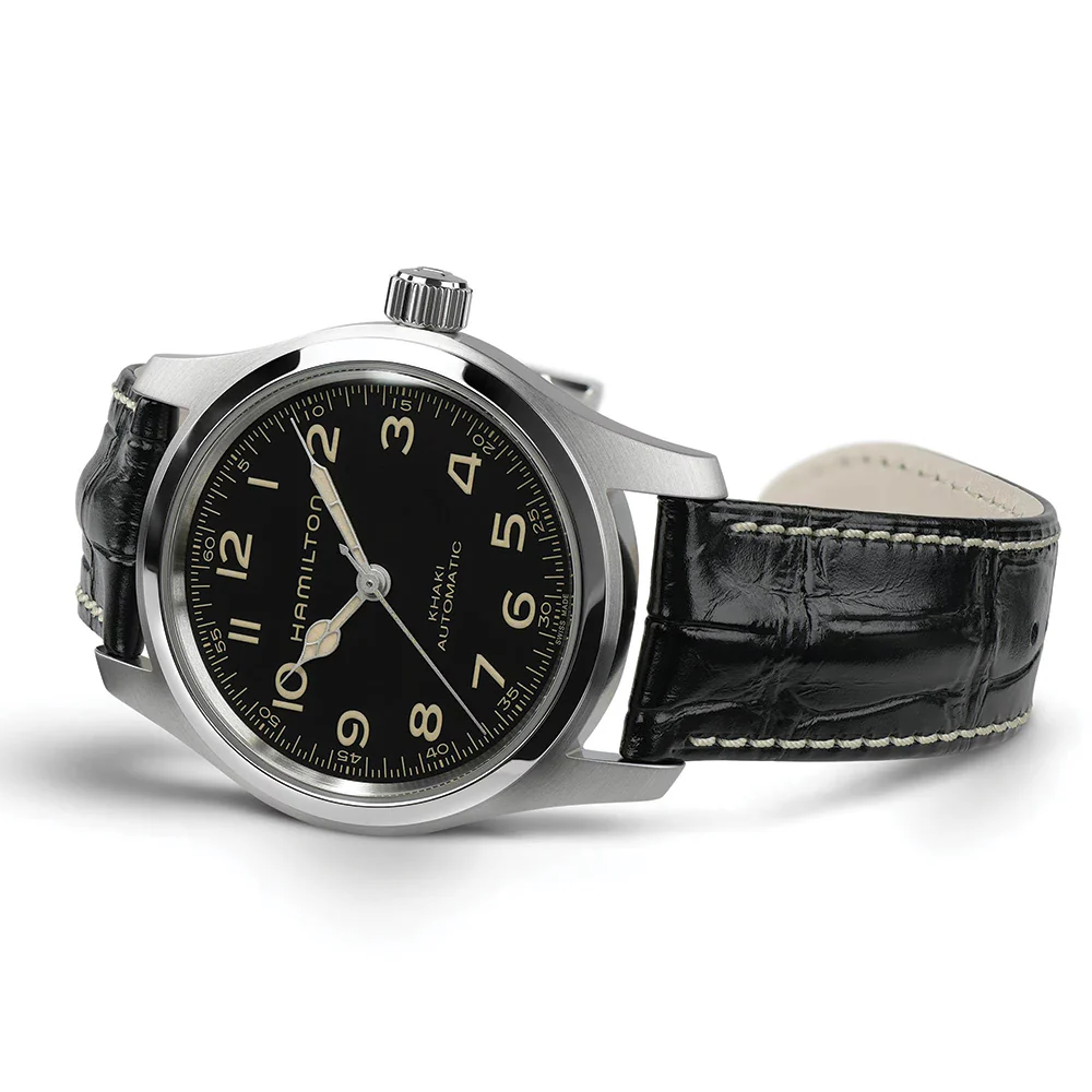 Khaki Field Murph 42mm - Black on Leather Strap with Standard Packaging - Image 7