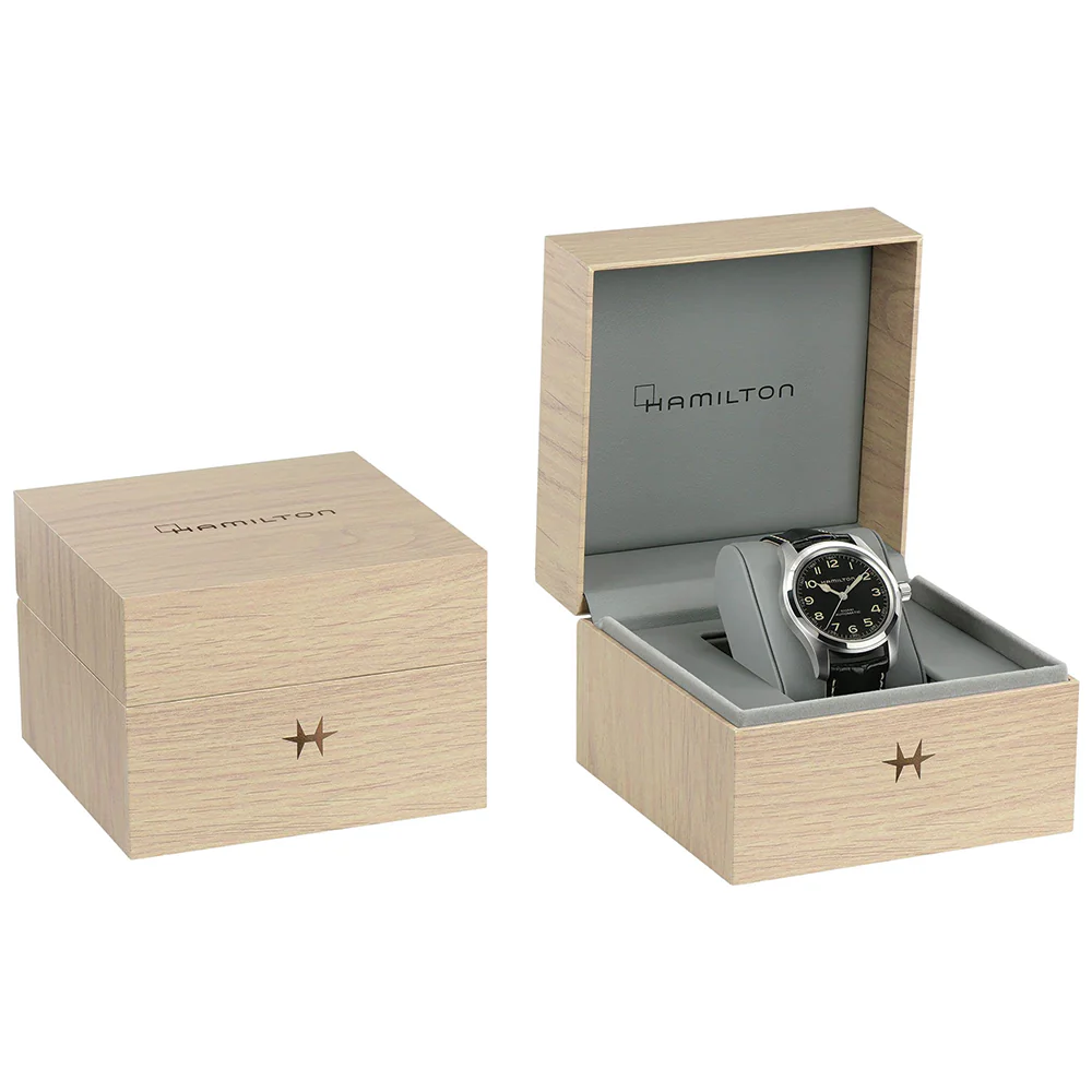 Khaki Field Murph 42mm - Black on Leather Strap with Standard Packaging - Image 9