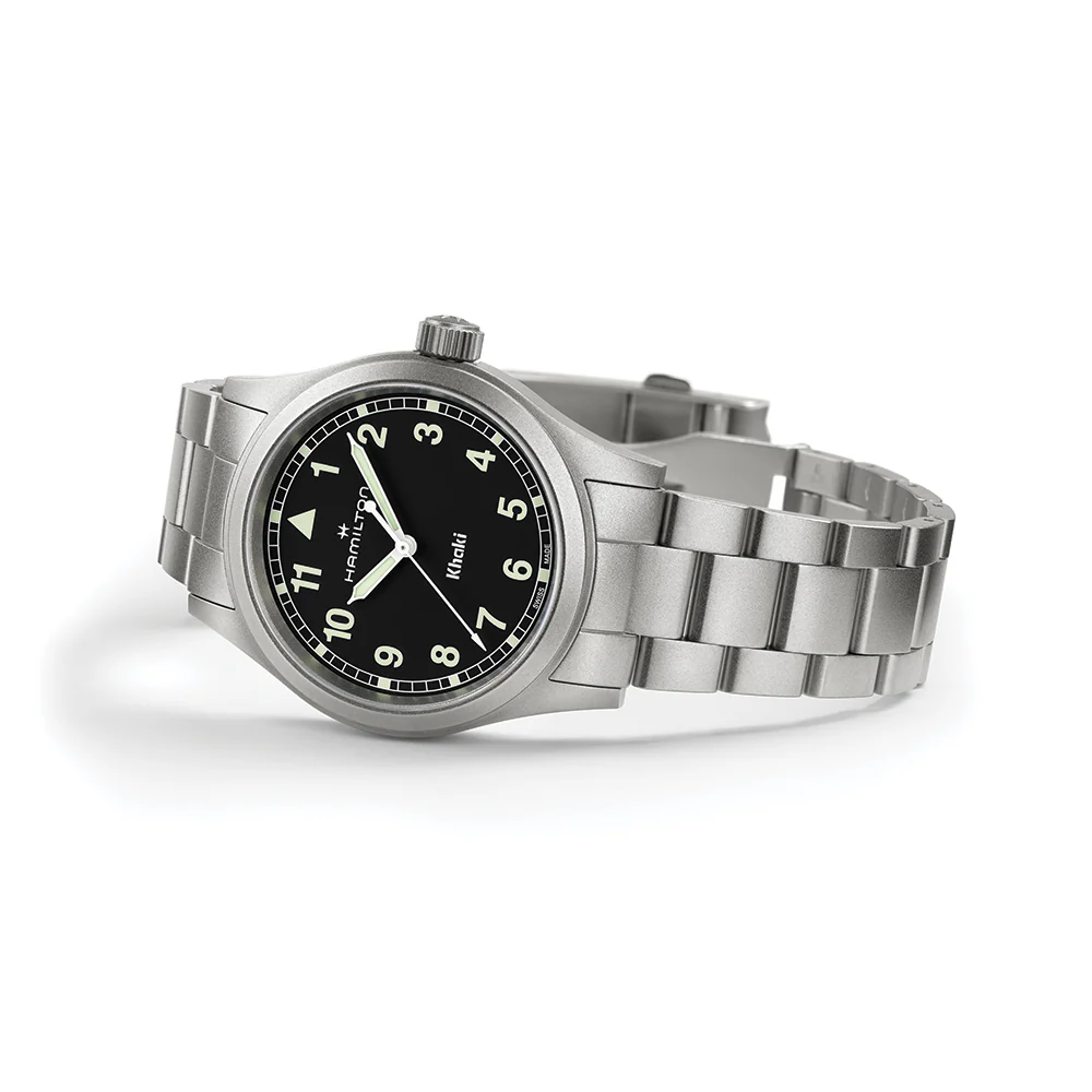 Khaki Field Quartz 38mm - Black w/ White Numerals on Bracelet - Image 2