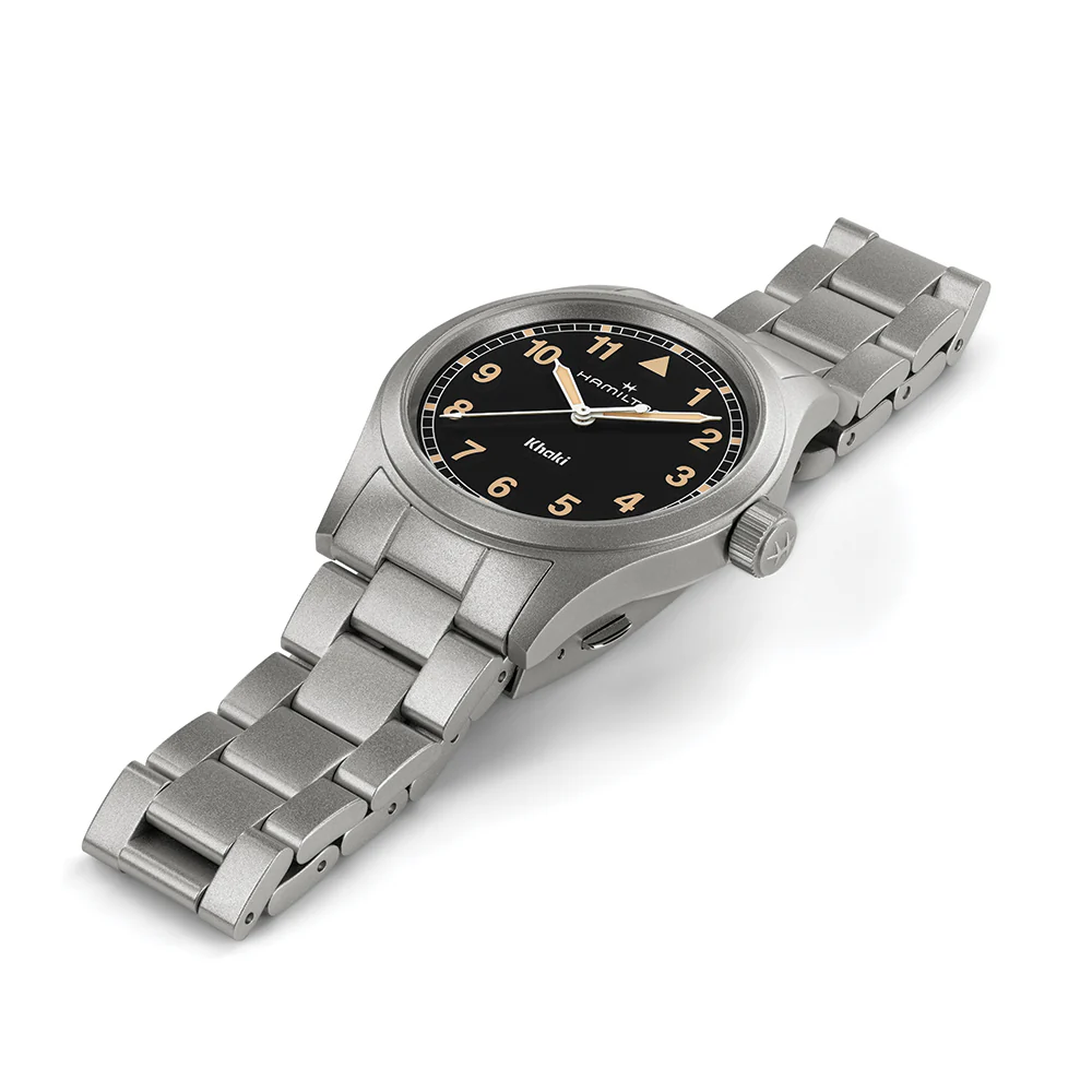Khaki Field Quartz 38mm - Black w/ Yellow/gold Numerals on Bracelet - Image 4