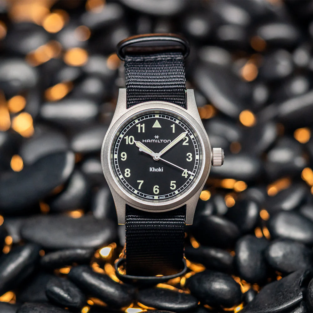 Khaki Field Quartz 33mm - Black on One-Piece Textile Strap - Image 2