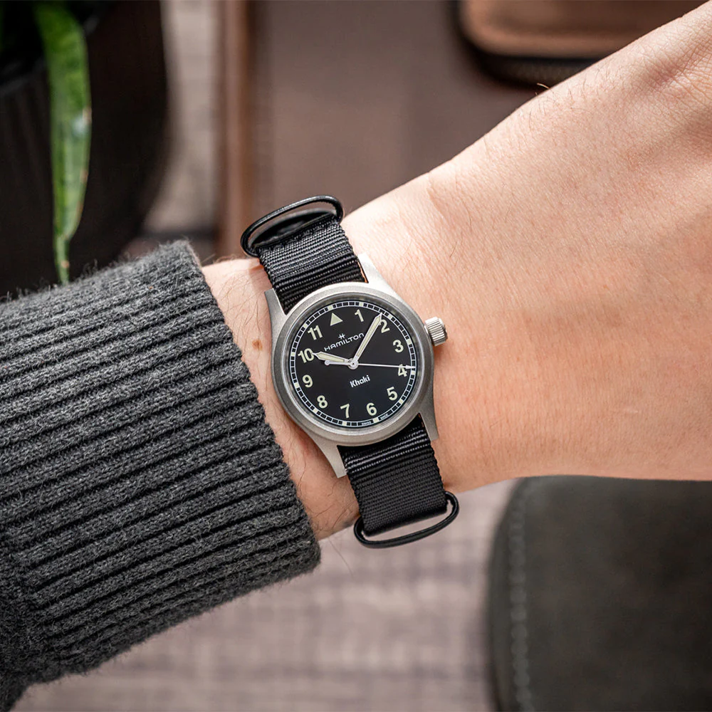 Khaki Field Quartz 33mm - Black on One-Piece Textile Strap - Image 3