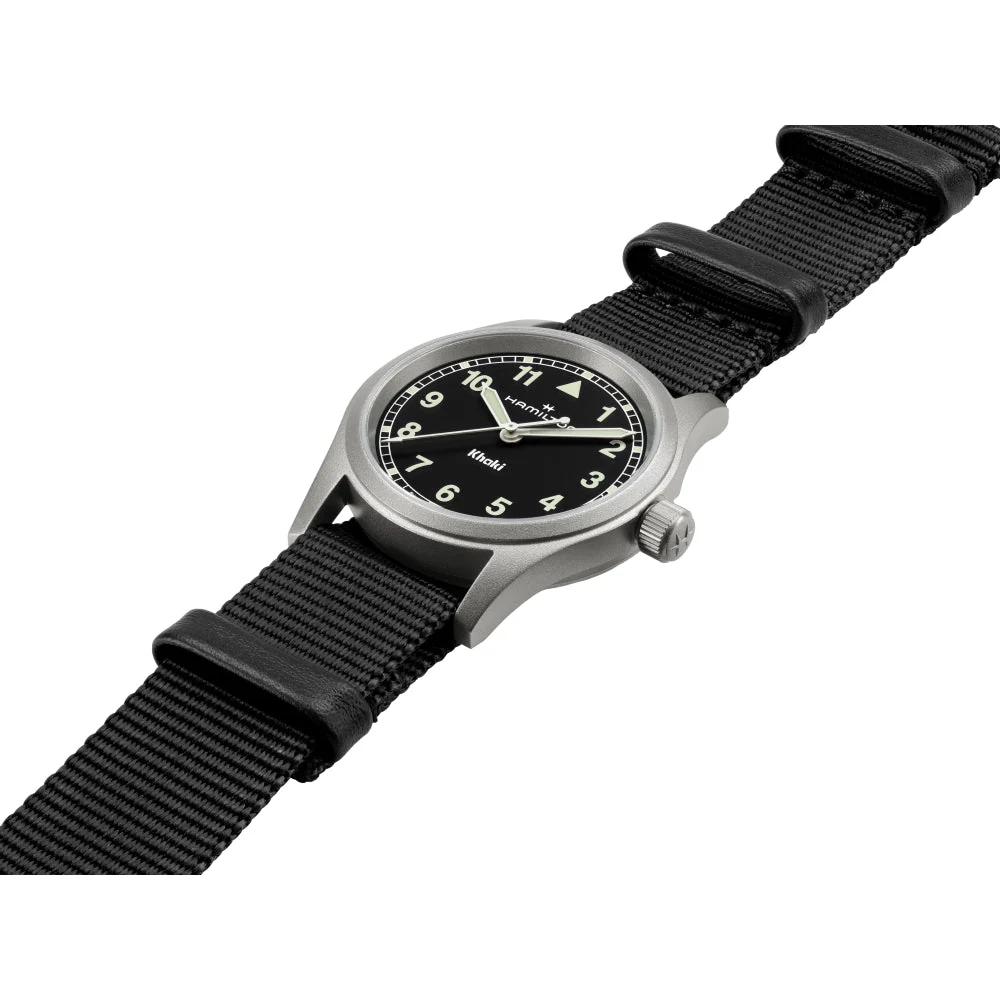 Khaki Field Quartz 33mm - Black on One-Piece Textile Strap - Image 6